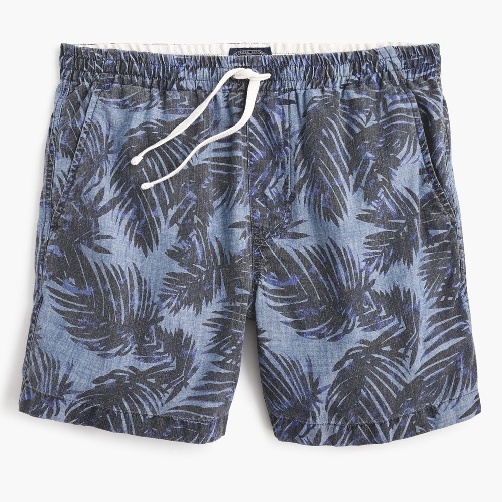 JCrew Dock short in indigo palm print summer in size XS